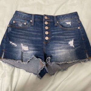 dark wash forever21 jean shorts